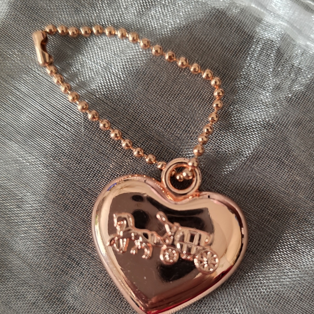 COACH Rose Gold Heart Charm